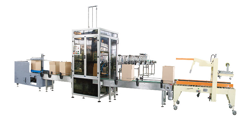 全自動(dòng)開(kāi)箱、裝箱、封箱機(jī)組
